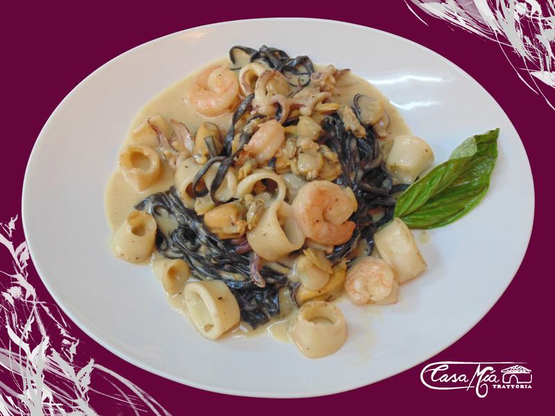 An Italian entree plated at Casa Mia Trattoria in North Miami